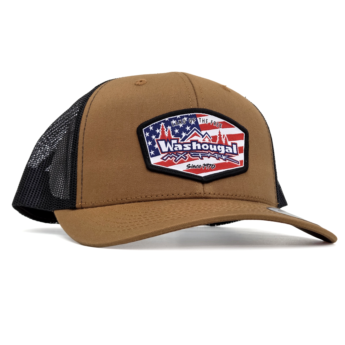 Land of the Free-Trucker Curved Bill-Brown