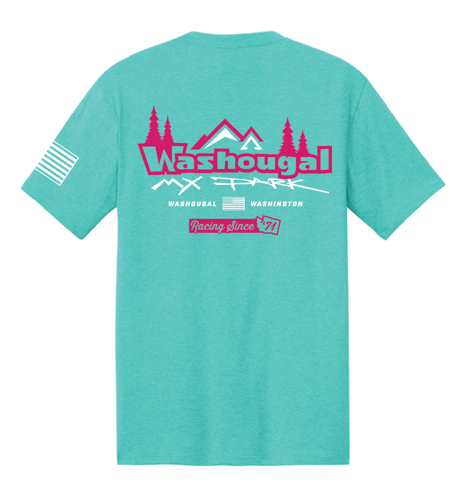 Washougal MX Park-Aqua and Pink T-Shirt