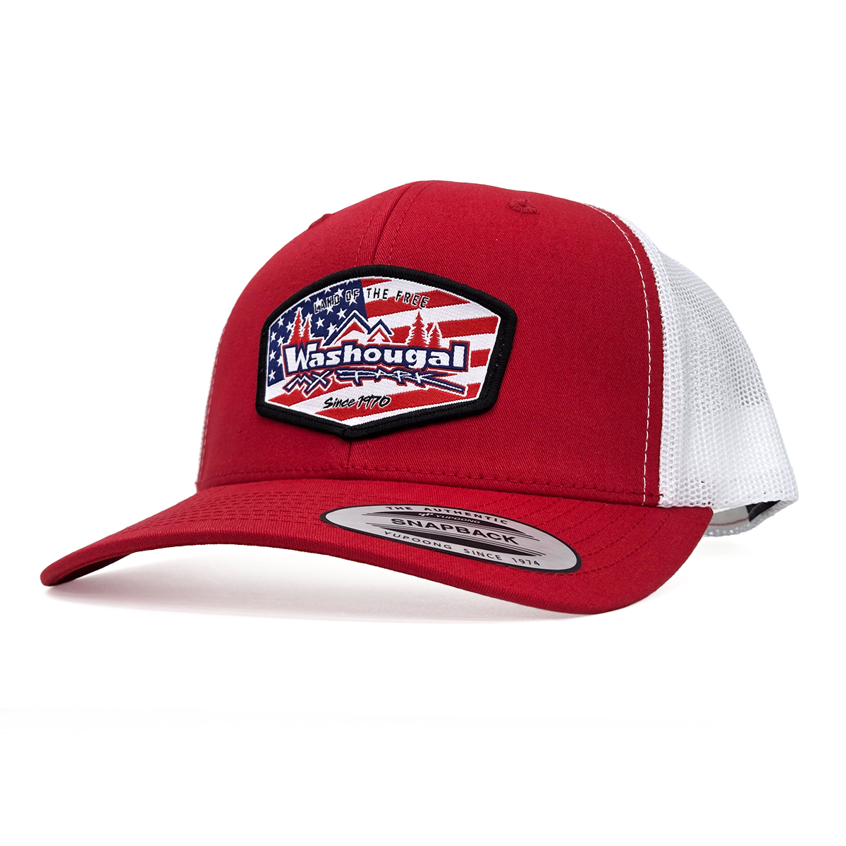 Land of the Free-Trucker Curved Bill-Red